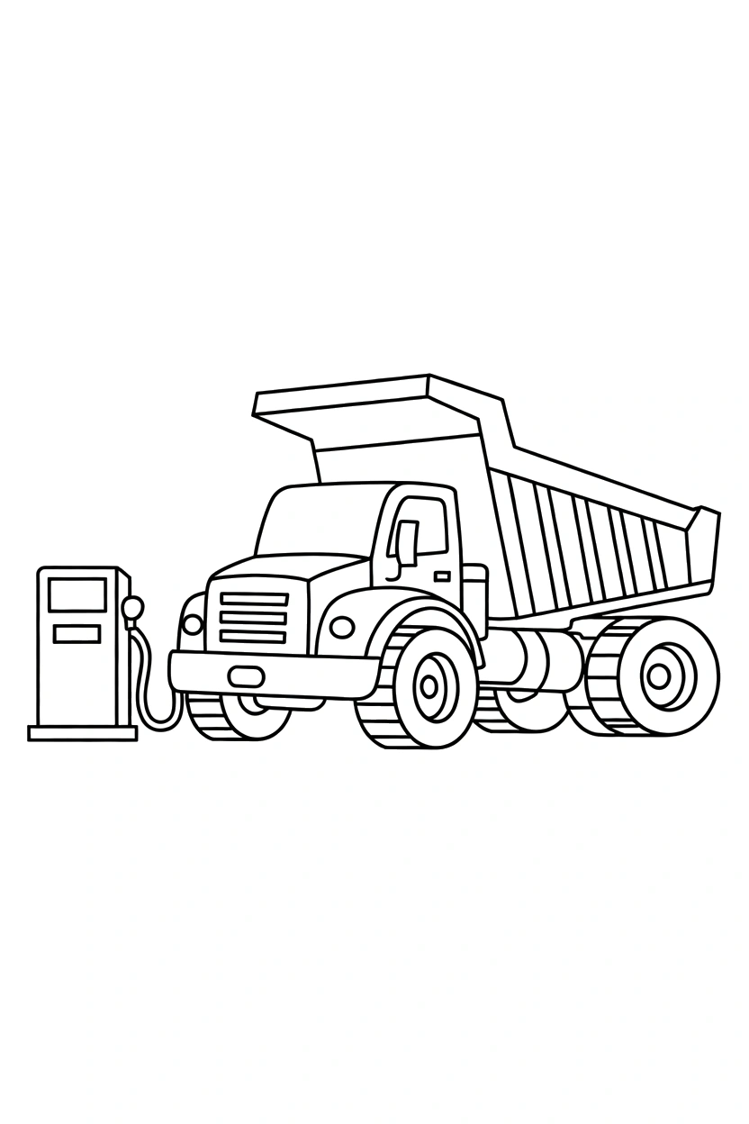 dump truck fuel station drawing
