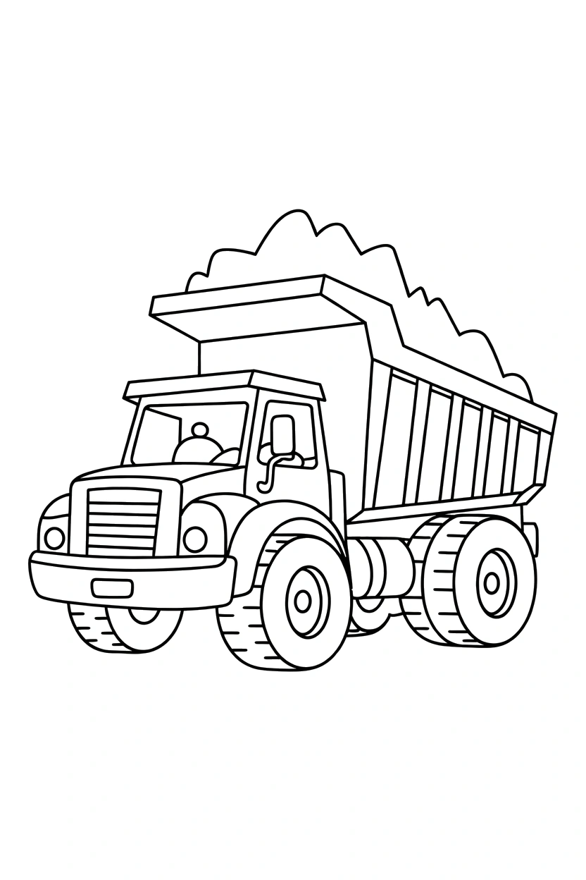 dump truck loading dock printable sheet