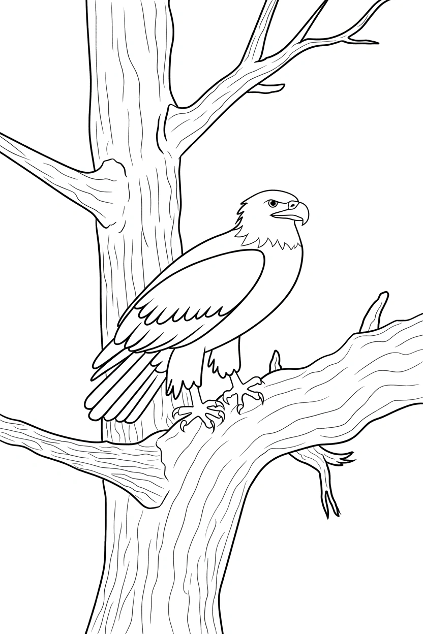 eagle holding stick trunk printable sheet