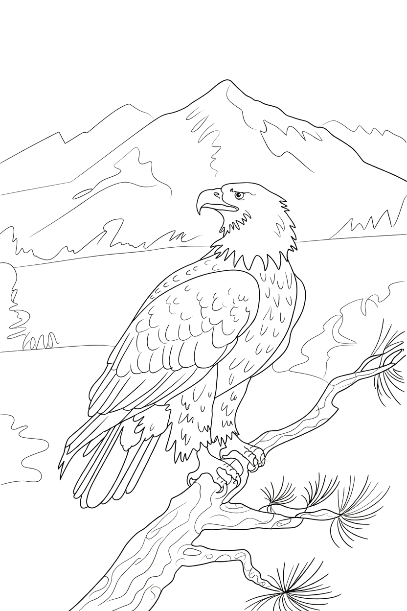 eagle pine branch coloring pages