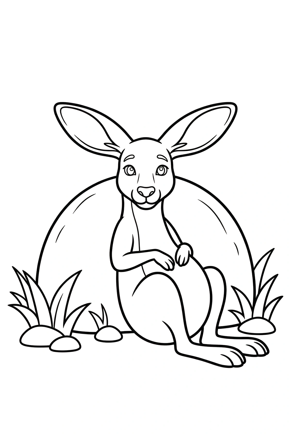 easy kangaroo coloring page