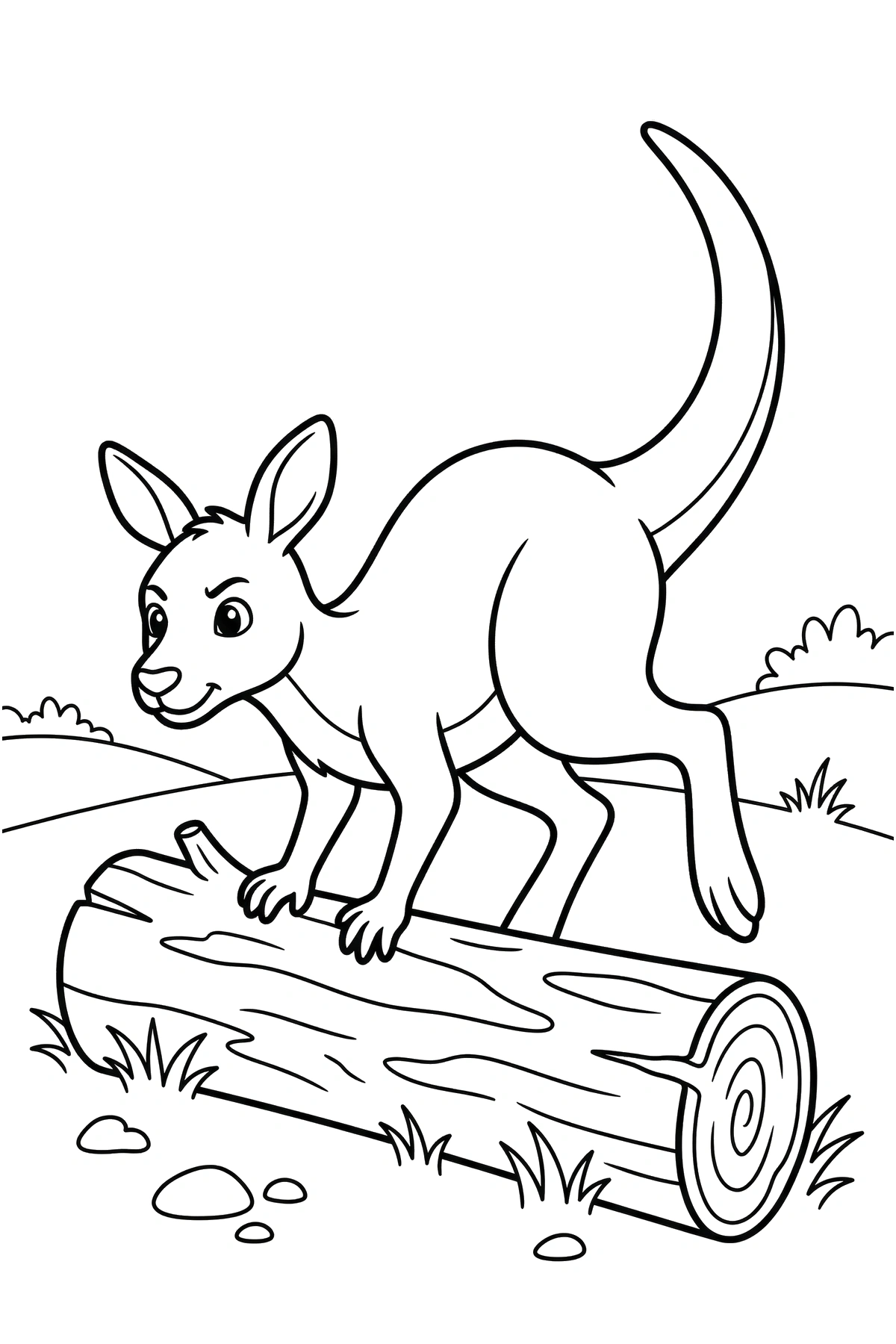 fallen log kangaroo coloring sheets