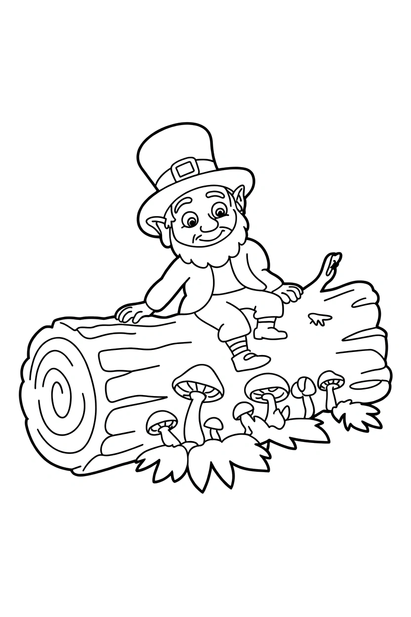fallen log leprechaun climbing drawing