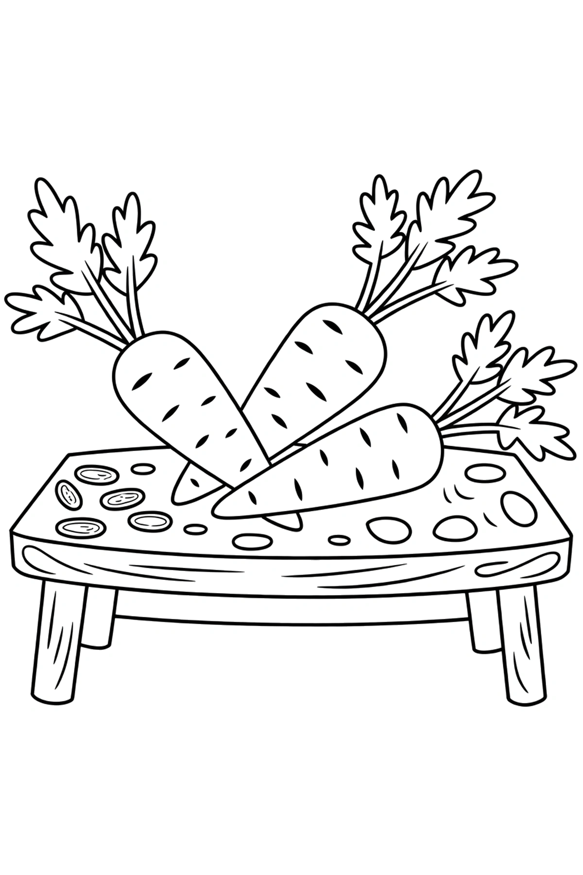 farmhouse table carrot coloring page