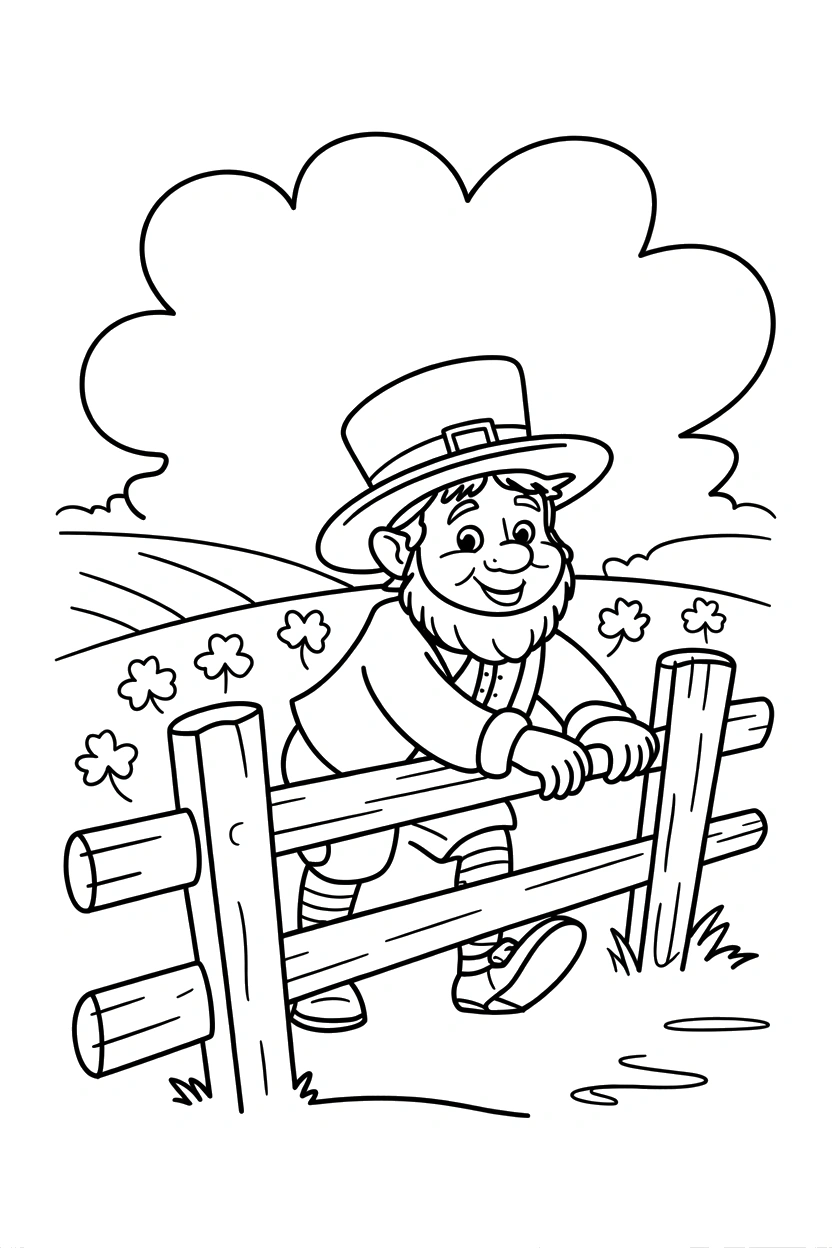 fence rail clover field printable sheet