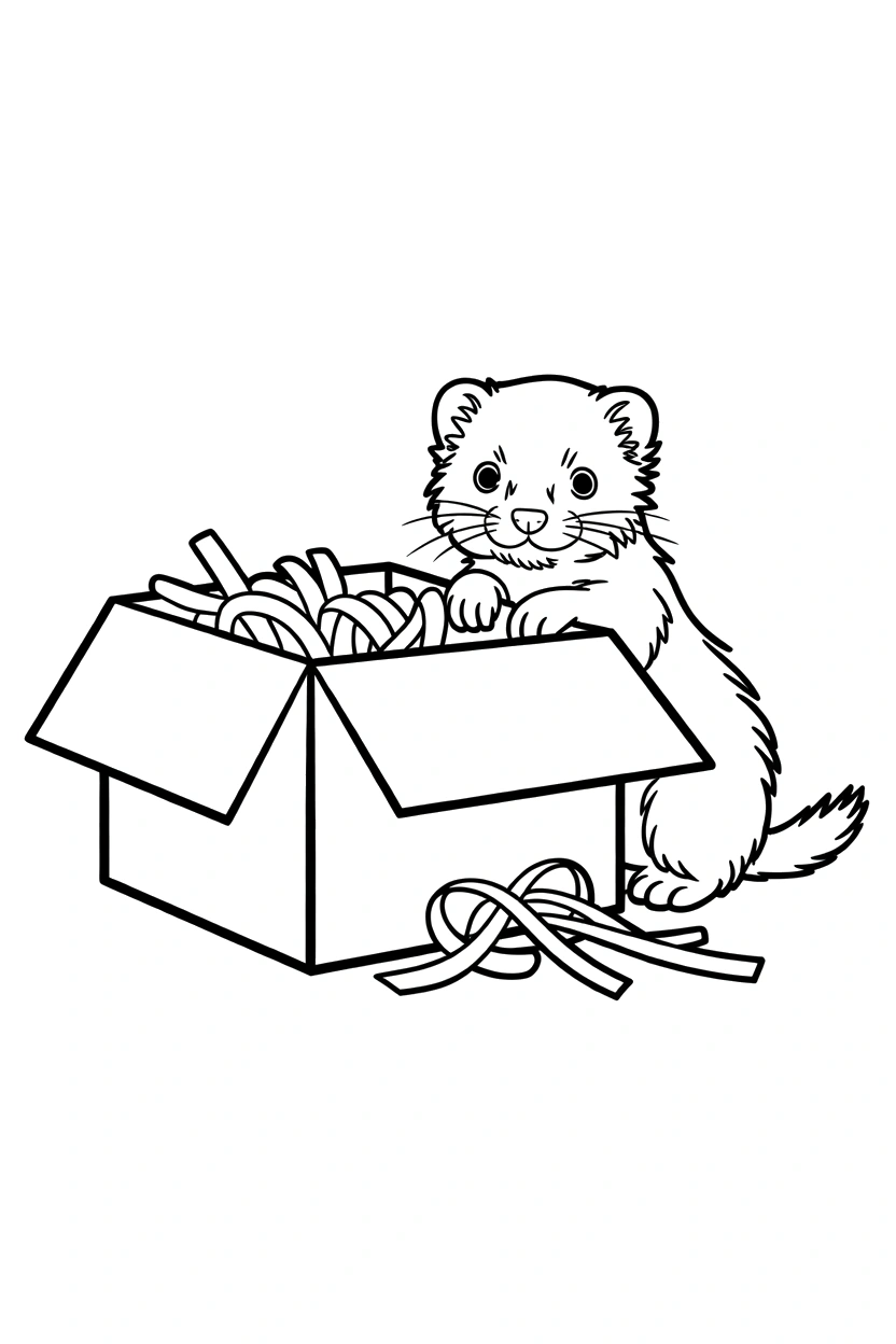 ferret cardboard box shredded paper printable sheet