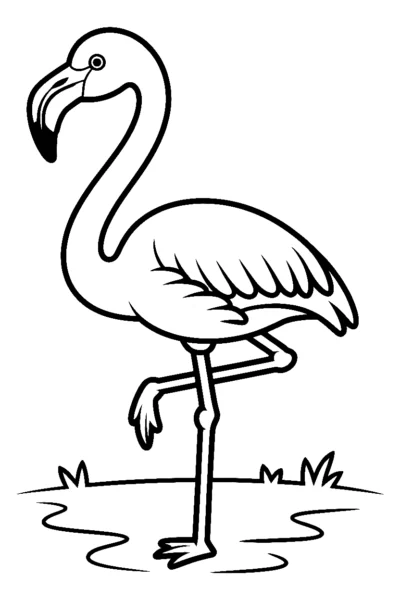 flamingo raised leg ground coloring pages