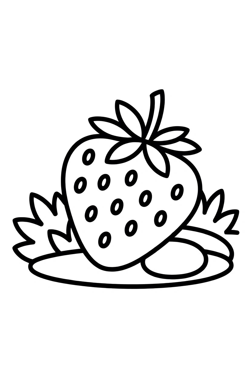 flat stone scene strawberry coloring sheets