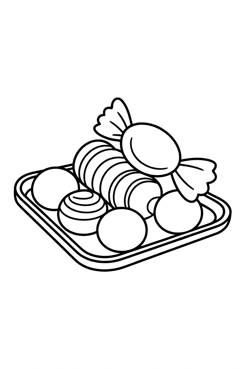 flat tray candy coloring pages flat tray candy coloring pages