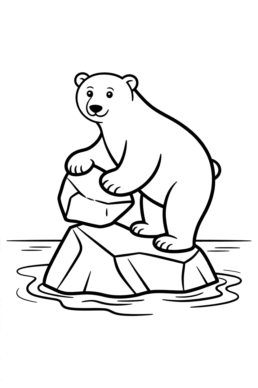 floating ice stacking coloring pages Polar Bear Coloring Pages