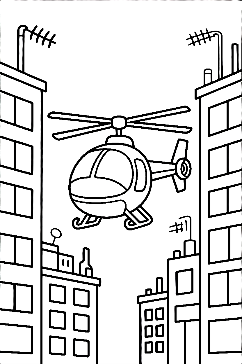 gap between buildings antennas coloring pages