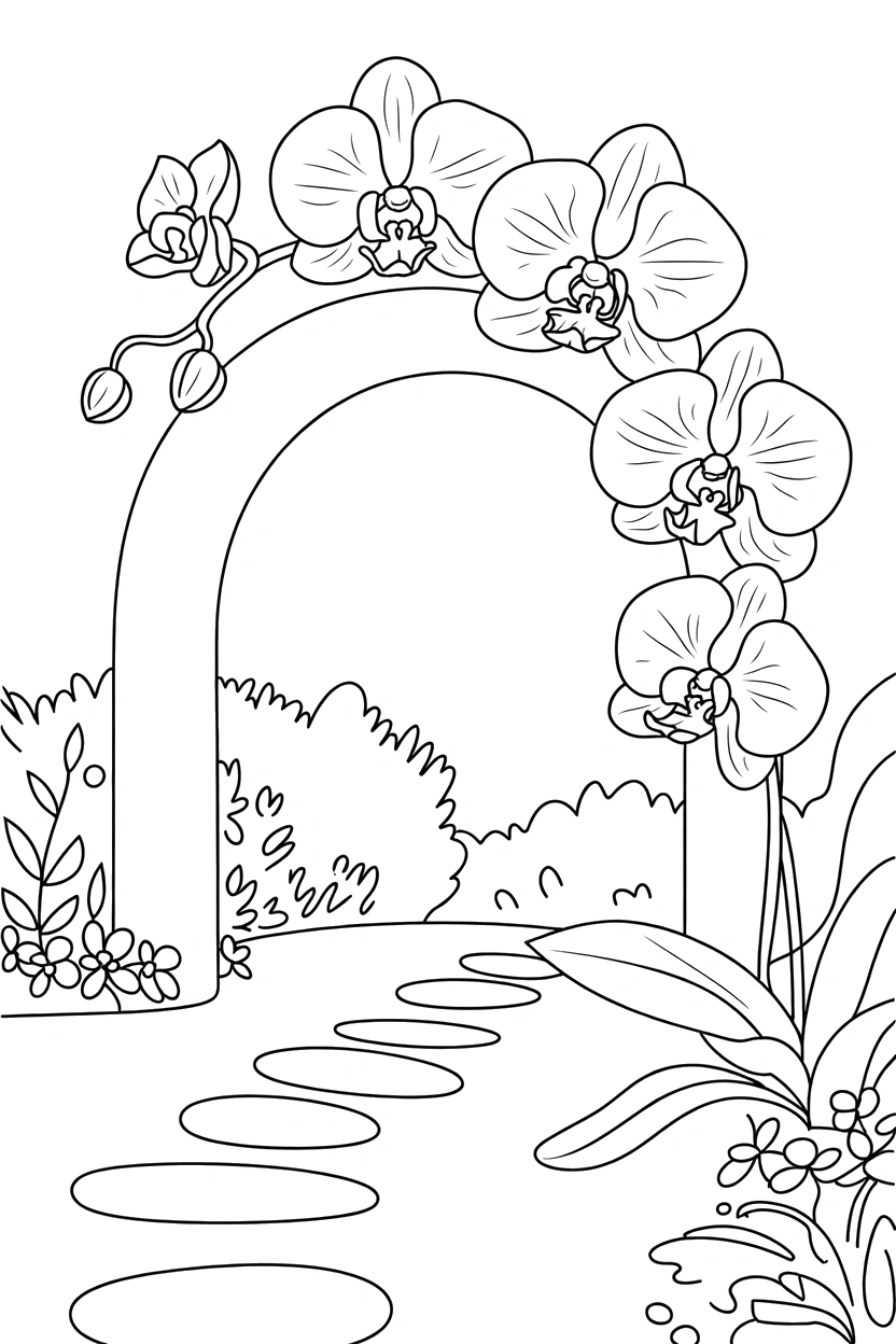 garden arch arranging orchid hedge coloring pages garden arch arranging orchid hedge coloring pages