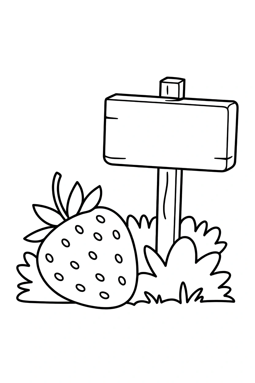 garden row scene strawberry coloring page