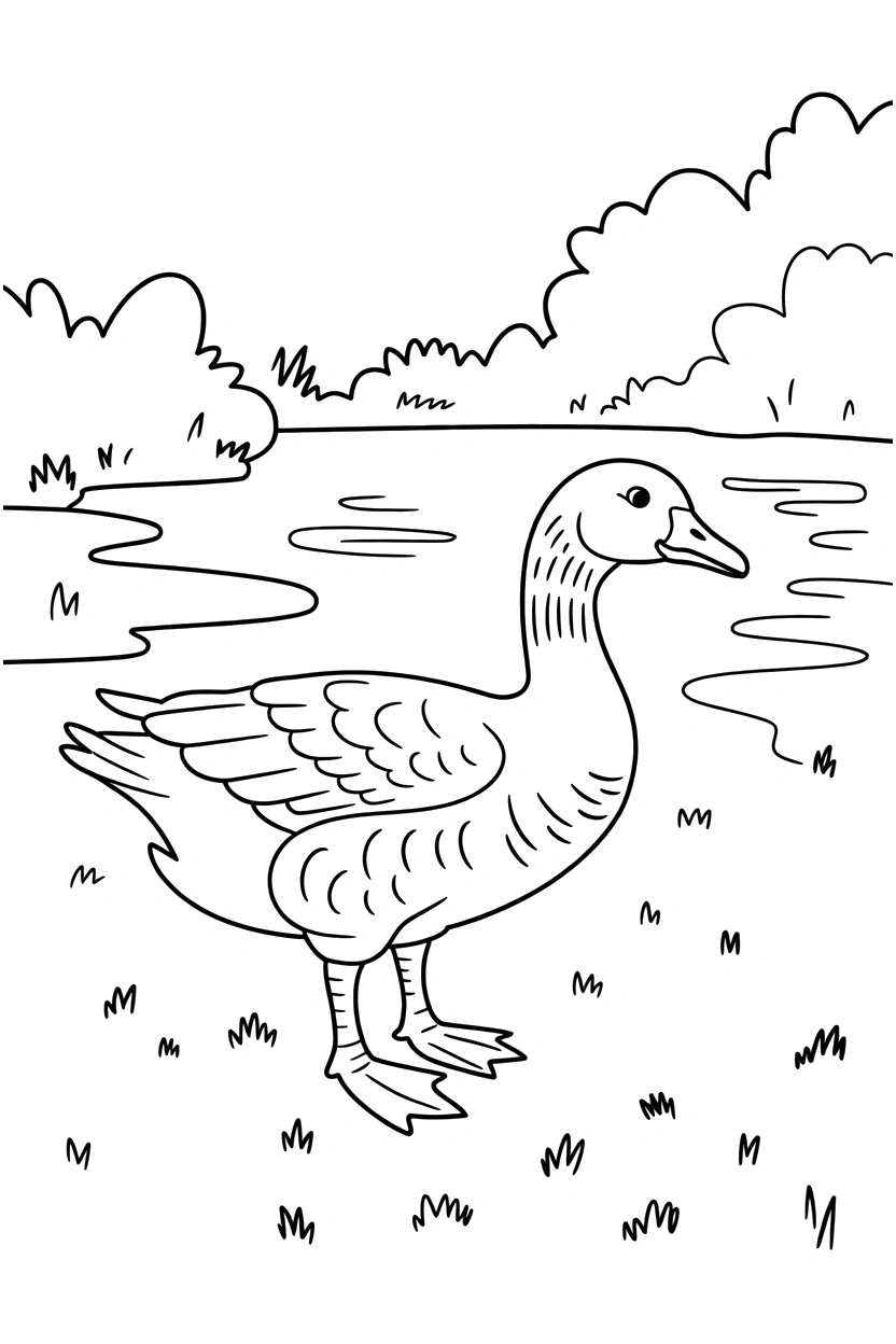 grassy bank pond printable sheet