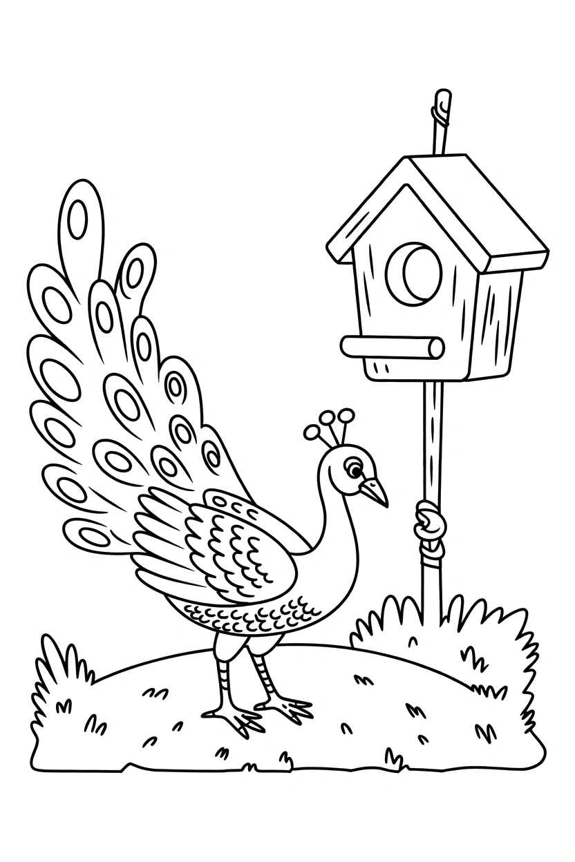 grassy hill birdhouse scene printable sheet grassy hill birdhouse scene printable sheet