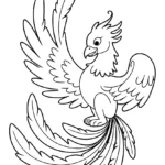 grooming-phoenix-feather-detail-coloring-pages