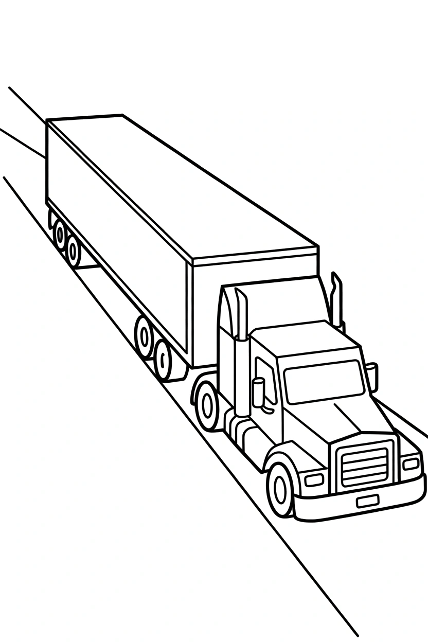highway truck printable sheet