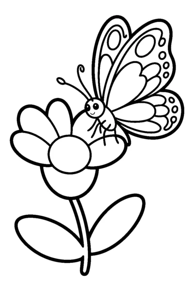 holding butterfly flower coloring pages