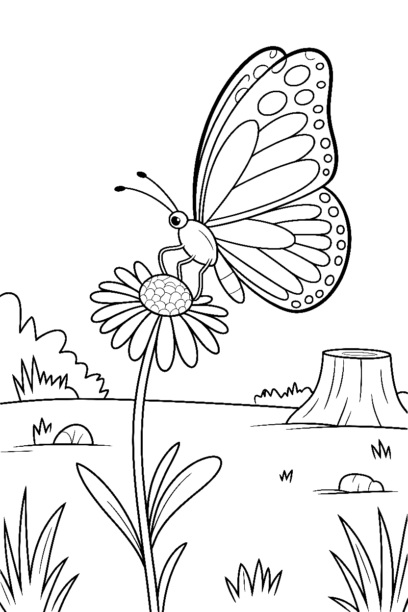 holding butterfly wildflower meadow printable sheet