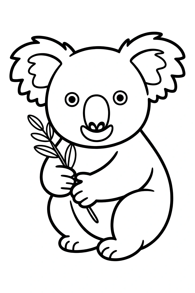 holding koala eucalyptus sprig printable sheet holding koala eucalyptus sprig printable sheet