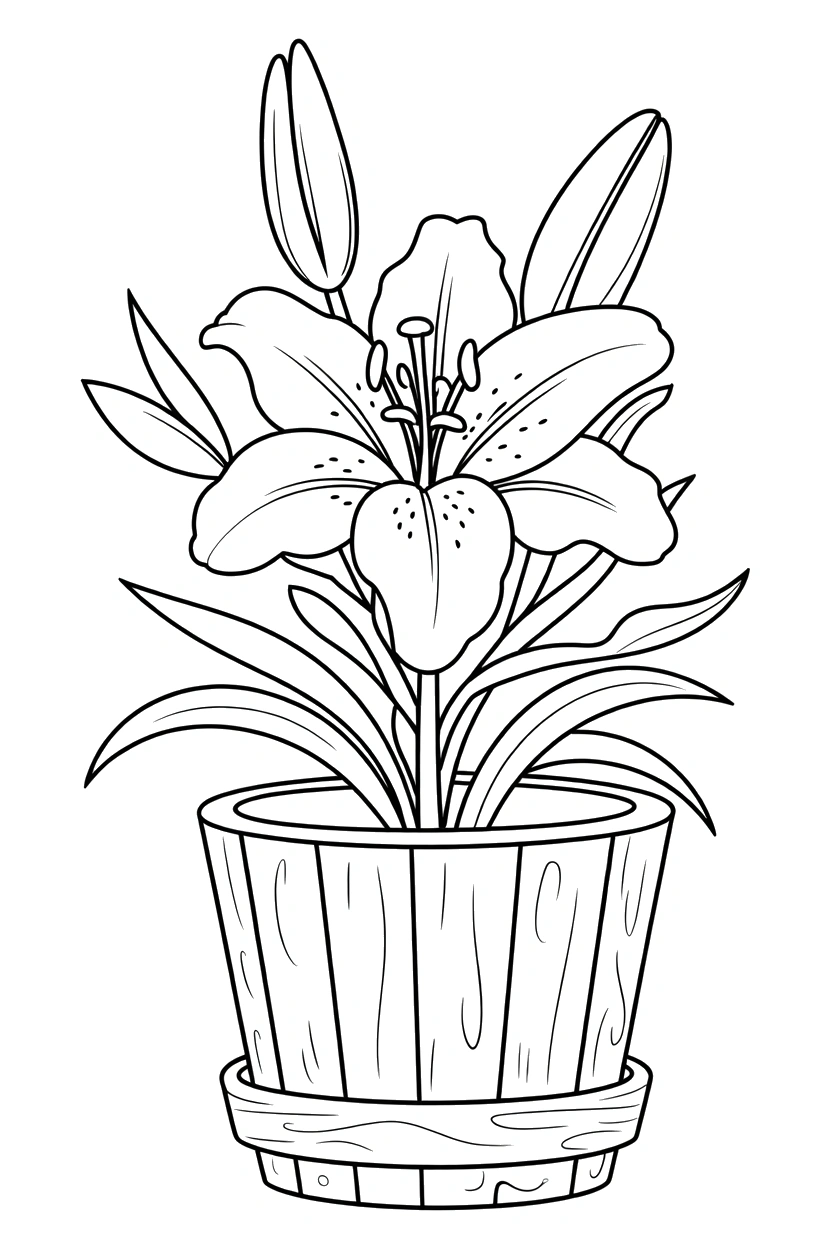 holding lily planter coloring pages holding lily planter coloring pages