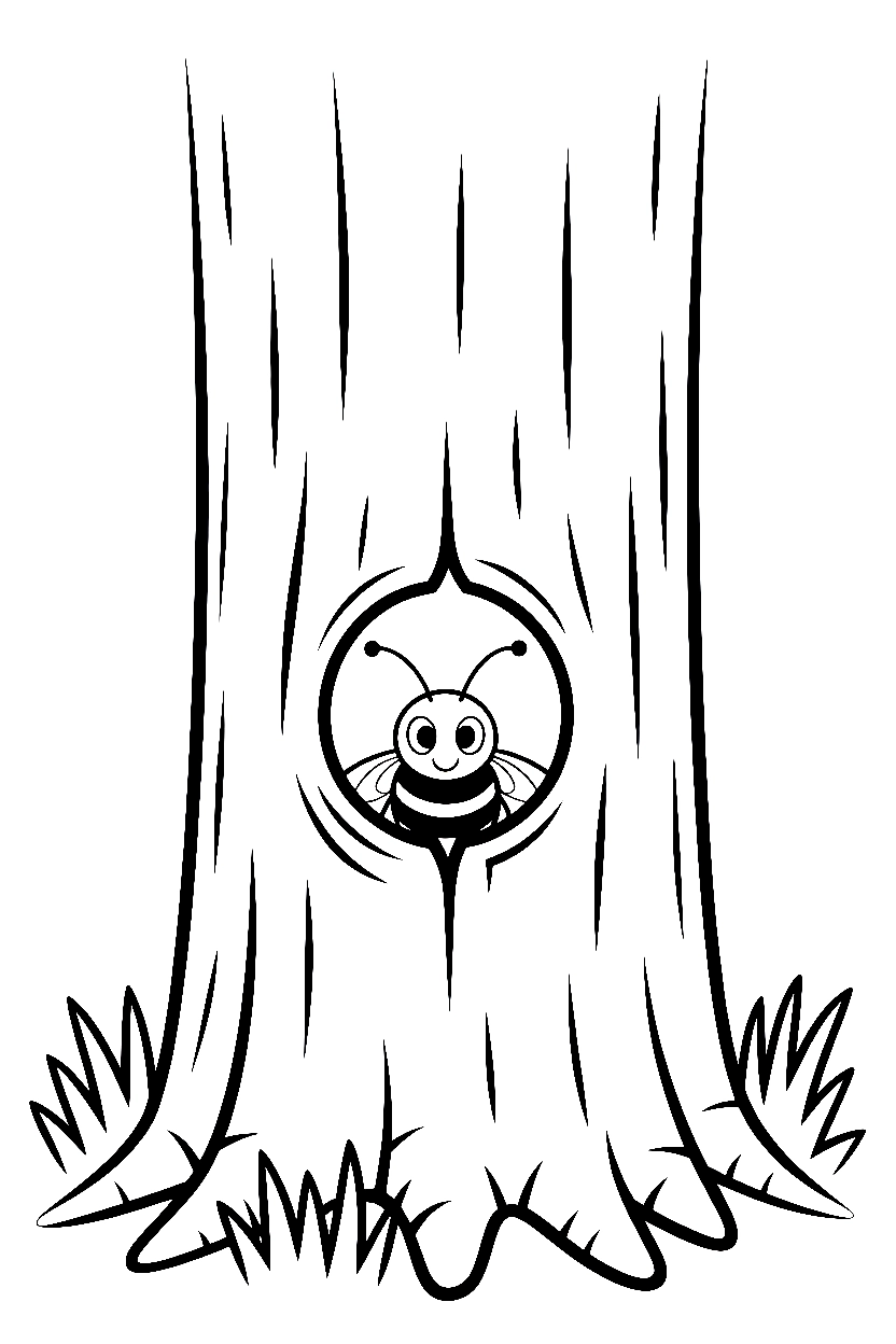 hollow tree peeking coloring pages hollow tree peeking coloring pages