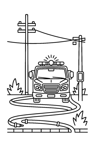 hose lines roadside utility poles drawing