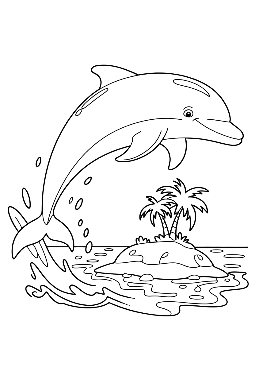 island with jumping dolphin coloring pages island with jumping dolphin coloring pages