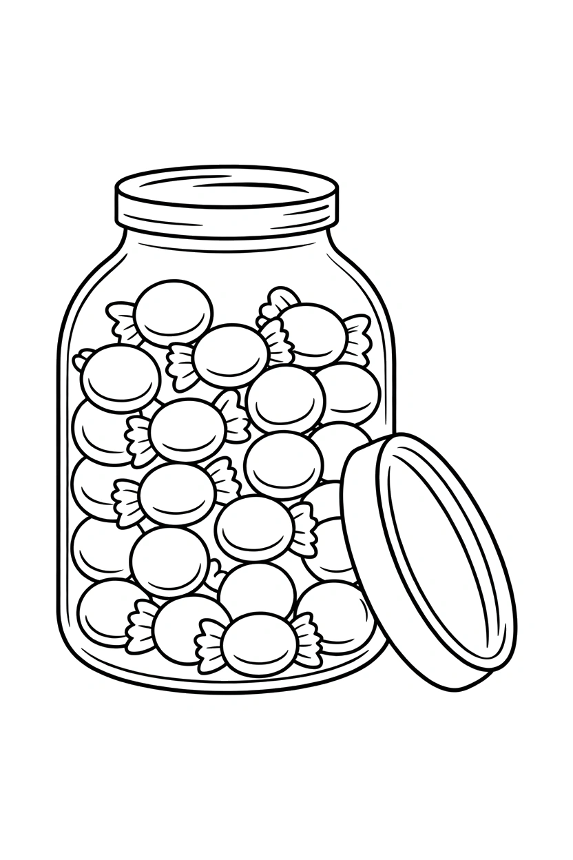 jar candy rows coloring pages jar candy rows coloring pages