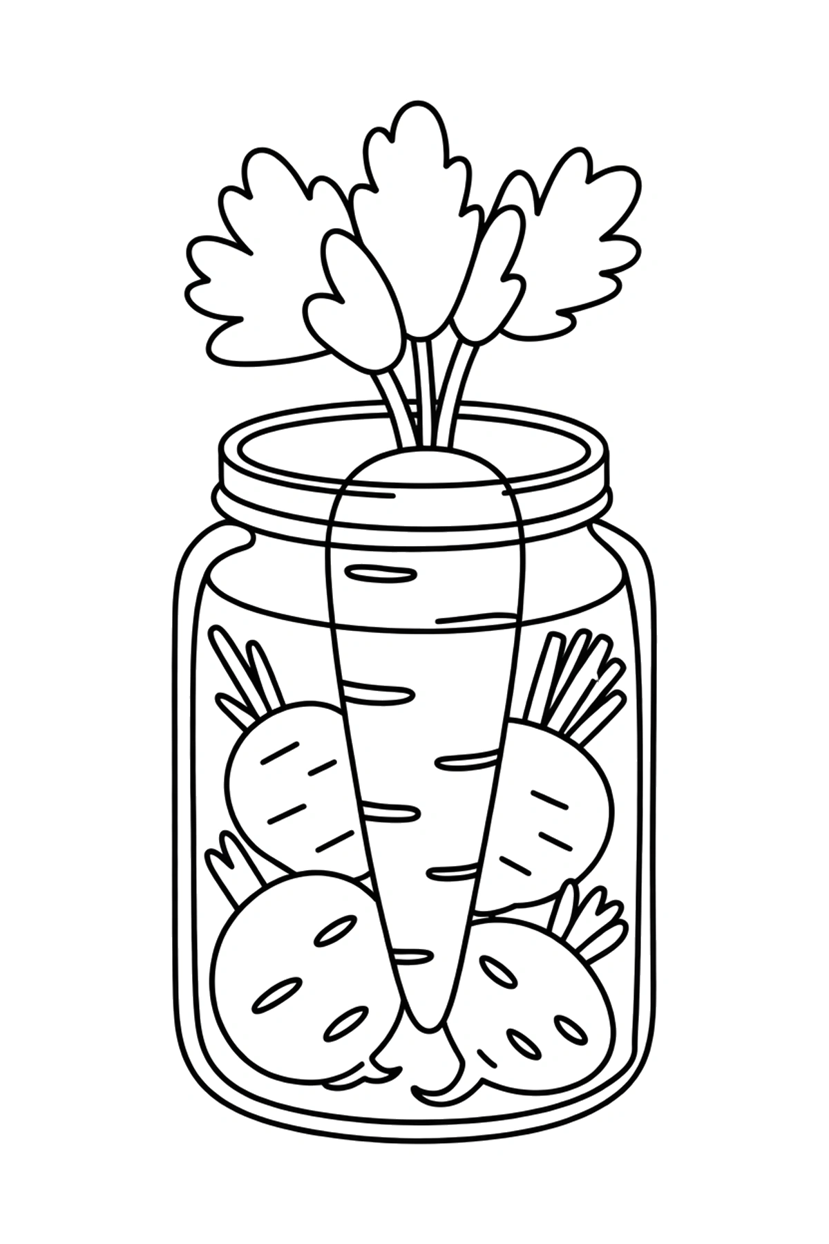jar carrot upright coloring page