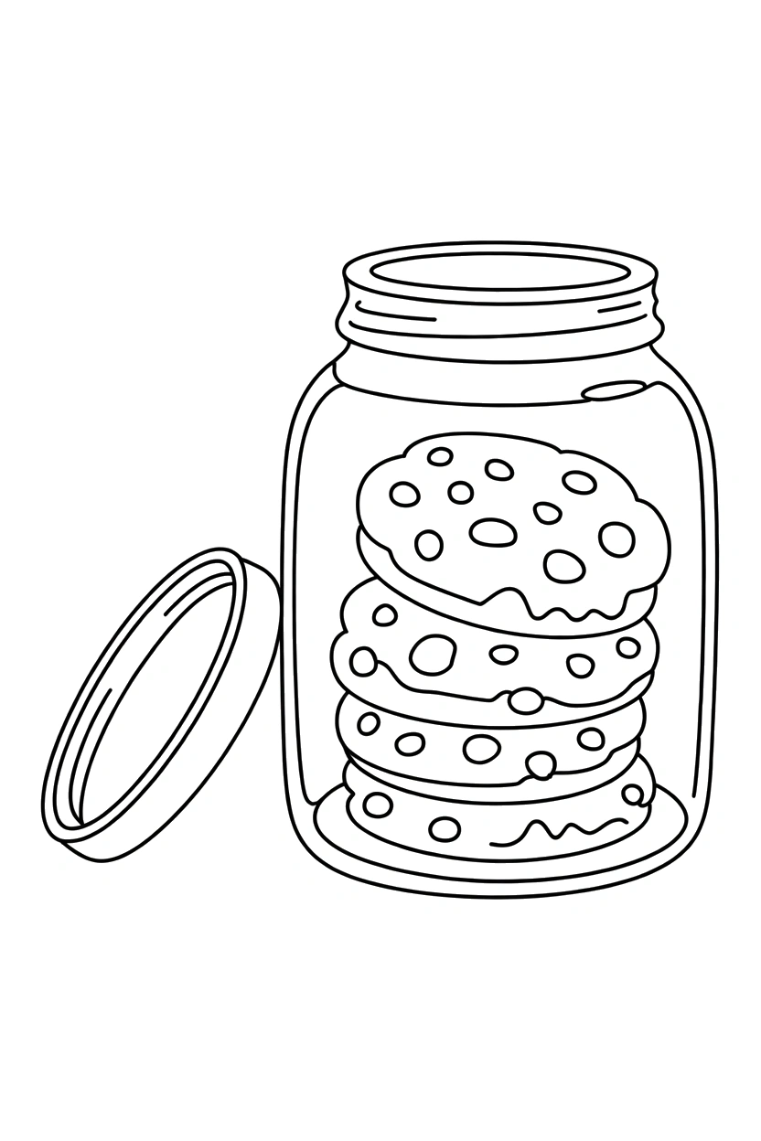 jar cookie stack coloring pages
