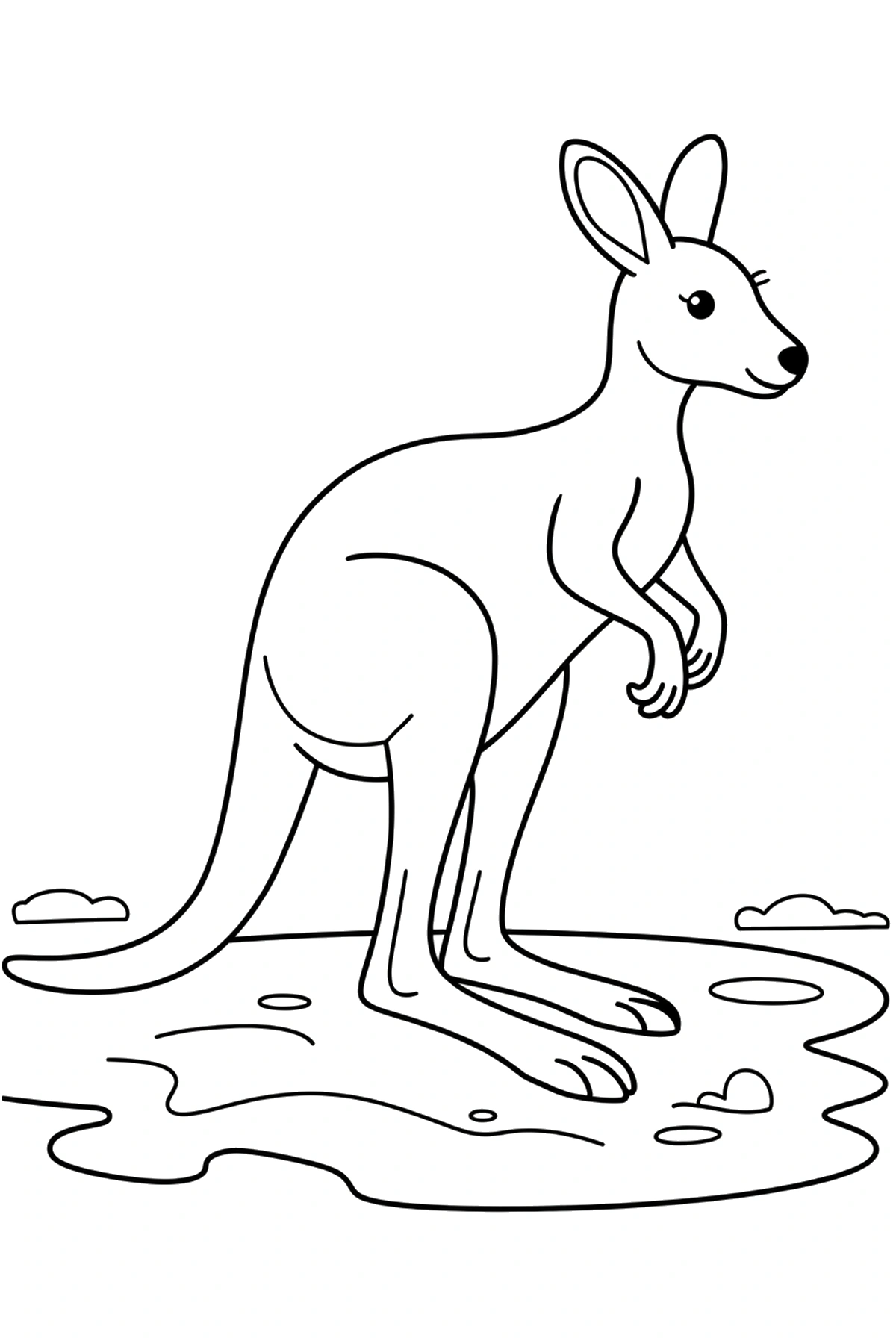 kangaroo coloring page mid hop