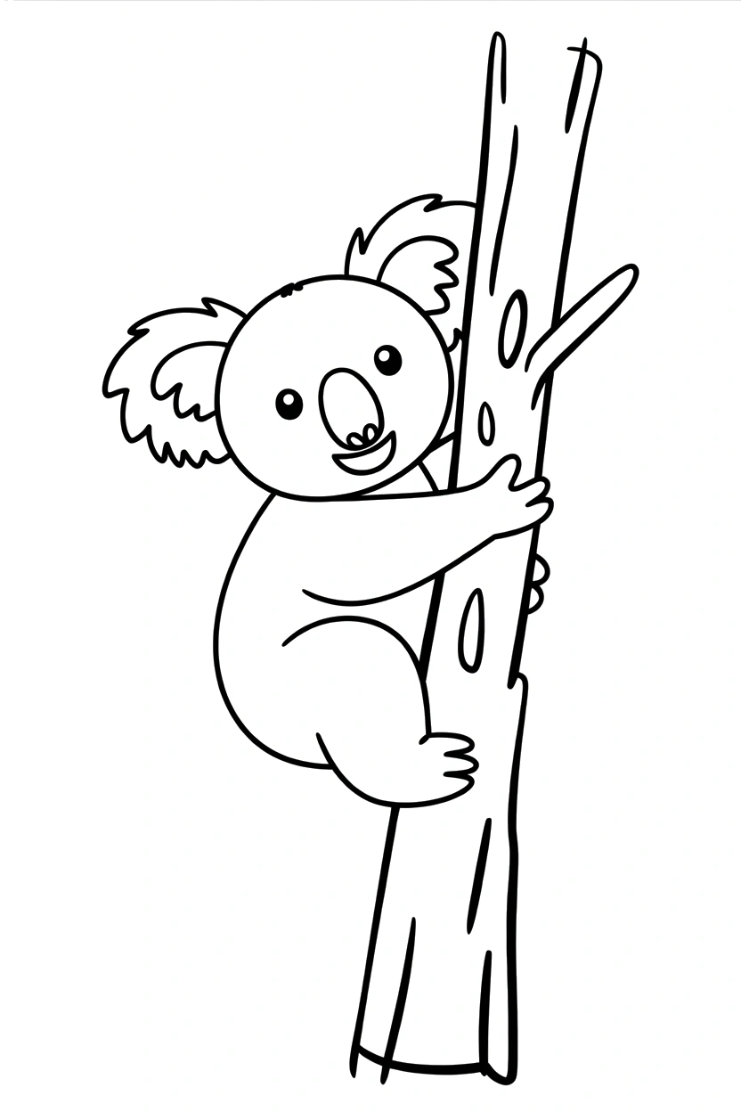 koala climbing eucalyptus tree coloring pages koala climbing eucalyptus tree coloring pages