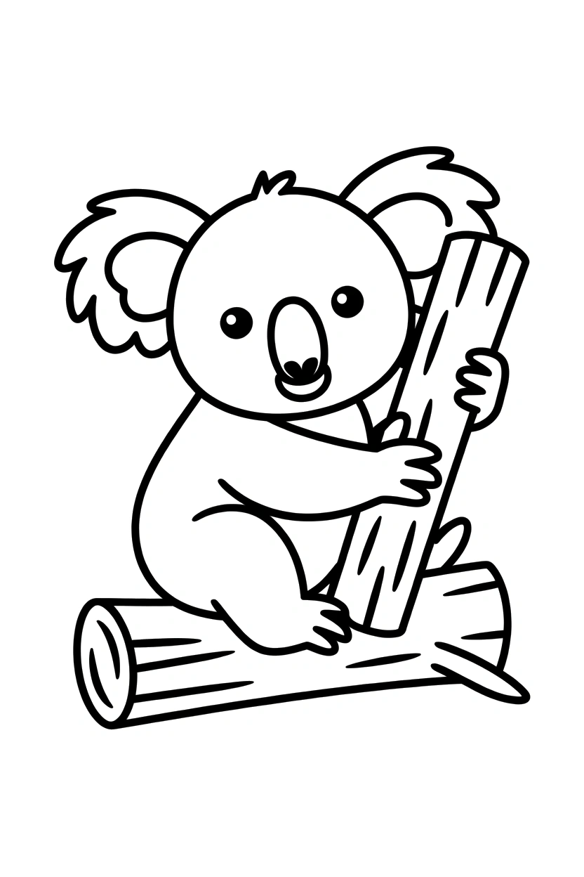 koala stacking paws log coloring pages koala stacking paws log coloring pages