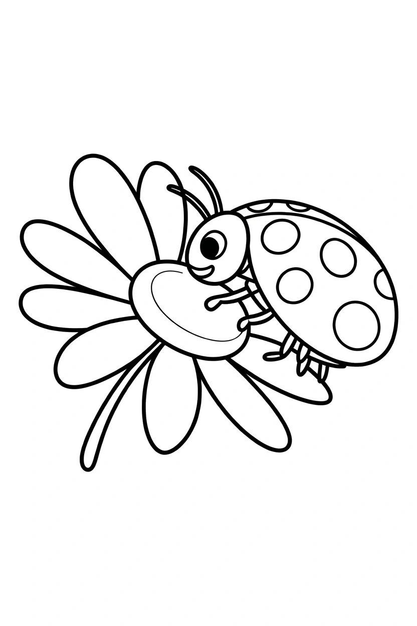 ladybug coloring page daisy petals