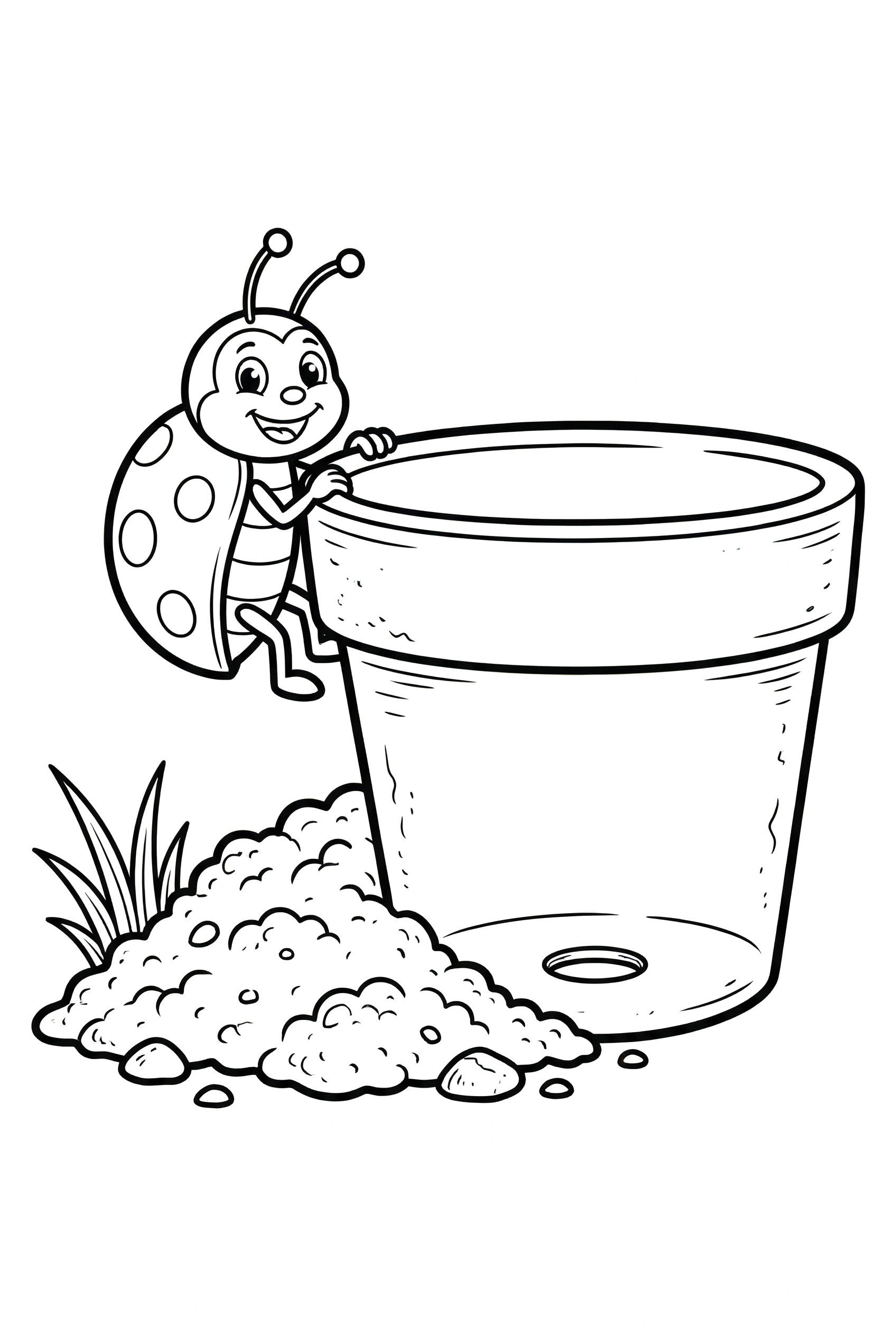 ladybug coloring pages pot rim