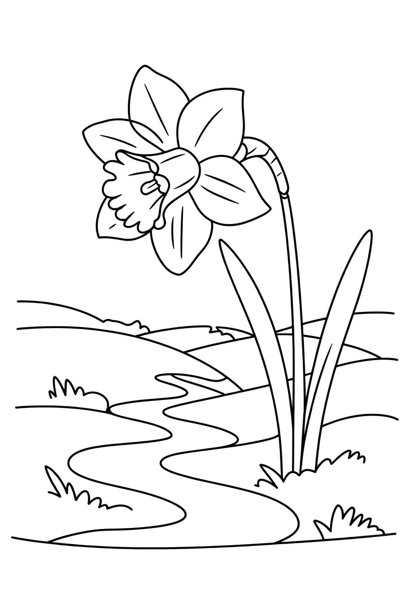 leaning breeze hillside coloring pages