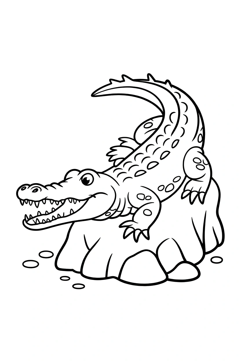 leaning crocodile rock coloring page leaning crocodile rock coloring page