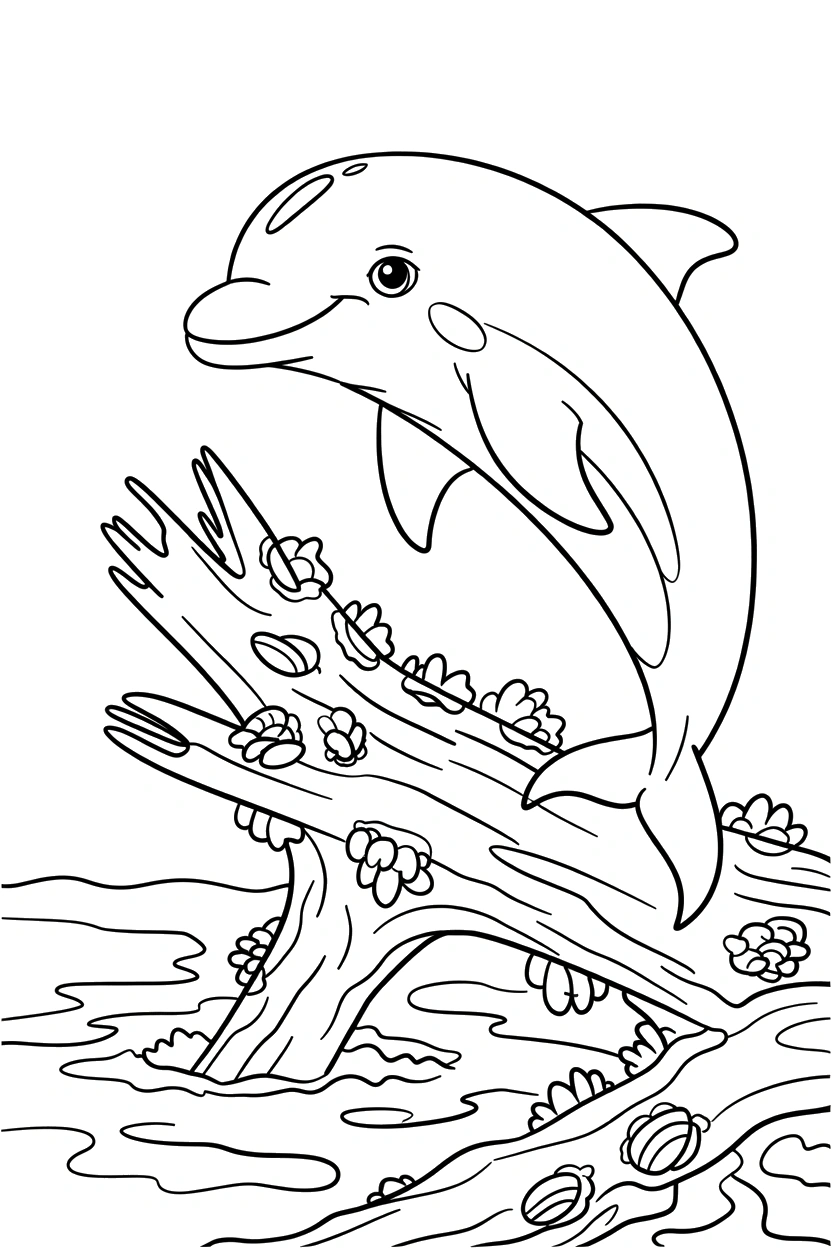 leaning dolphin sunken log coloring pages leaning dolphin sunken log coloring pages