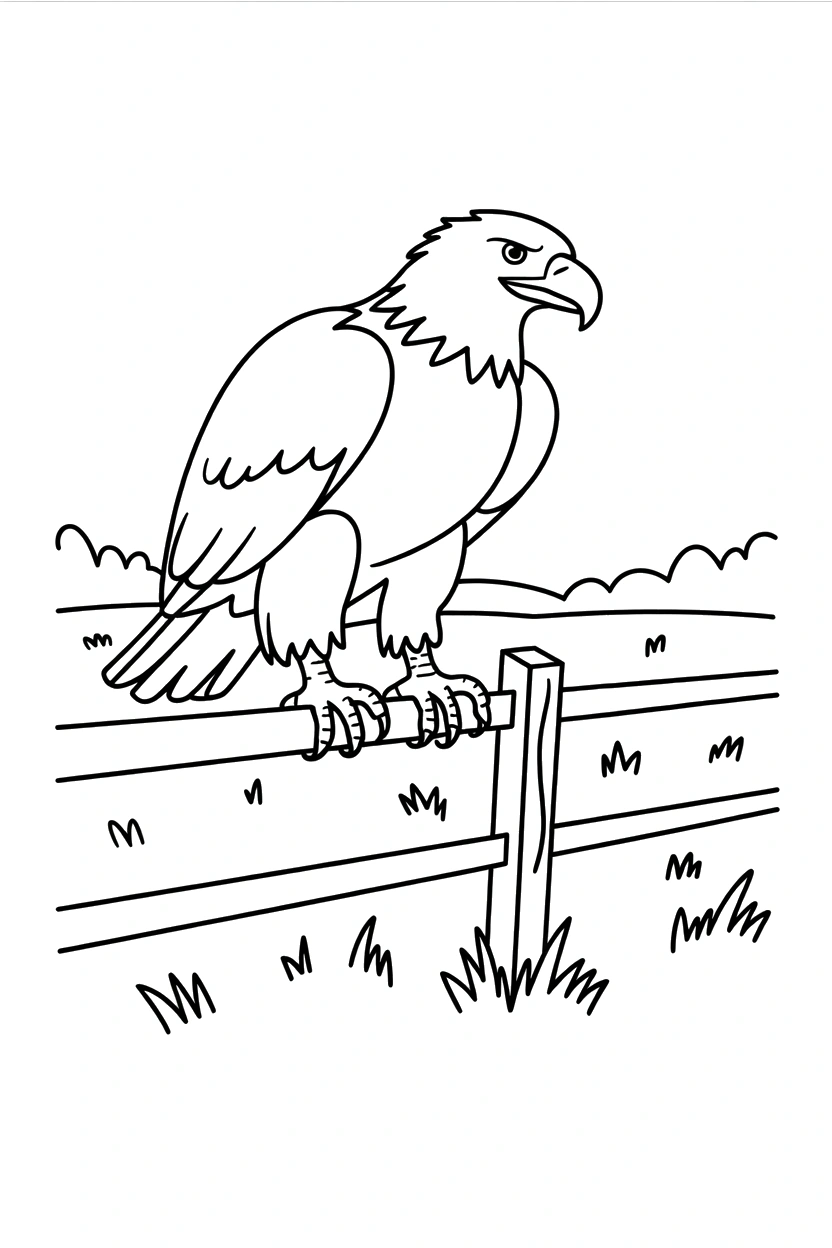 leaning eagle fence post printable sheet