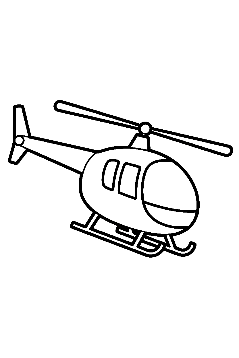 leaning helicopter angled boom coloring pages