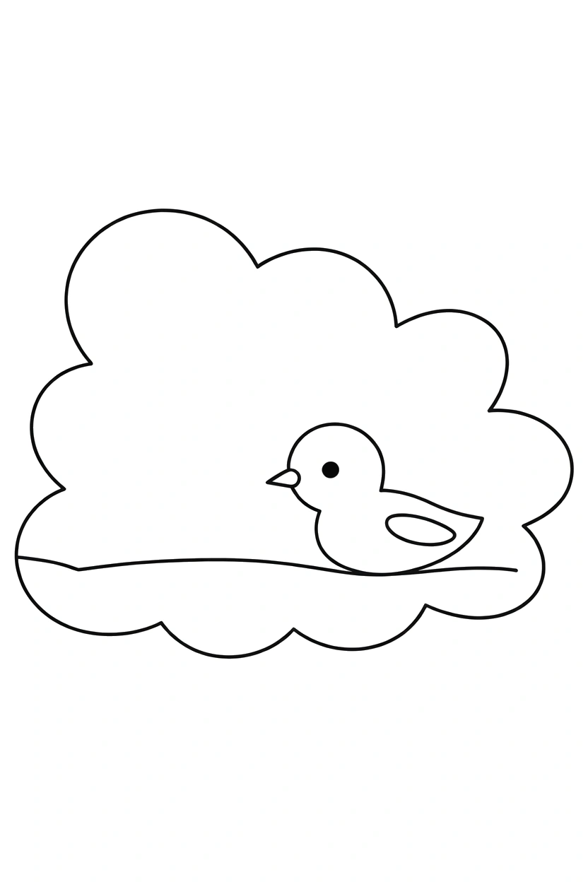 leaning horizon cloud bird printable sheet leaning horizon cloud bird printable sheet