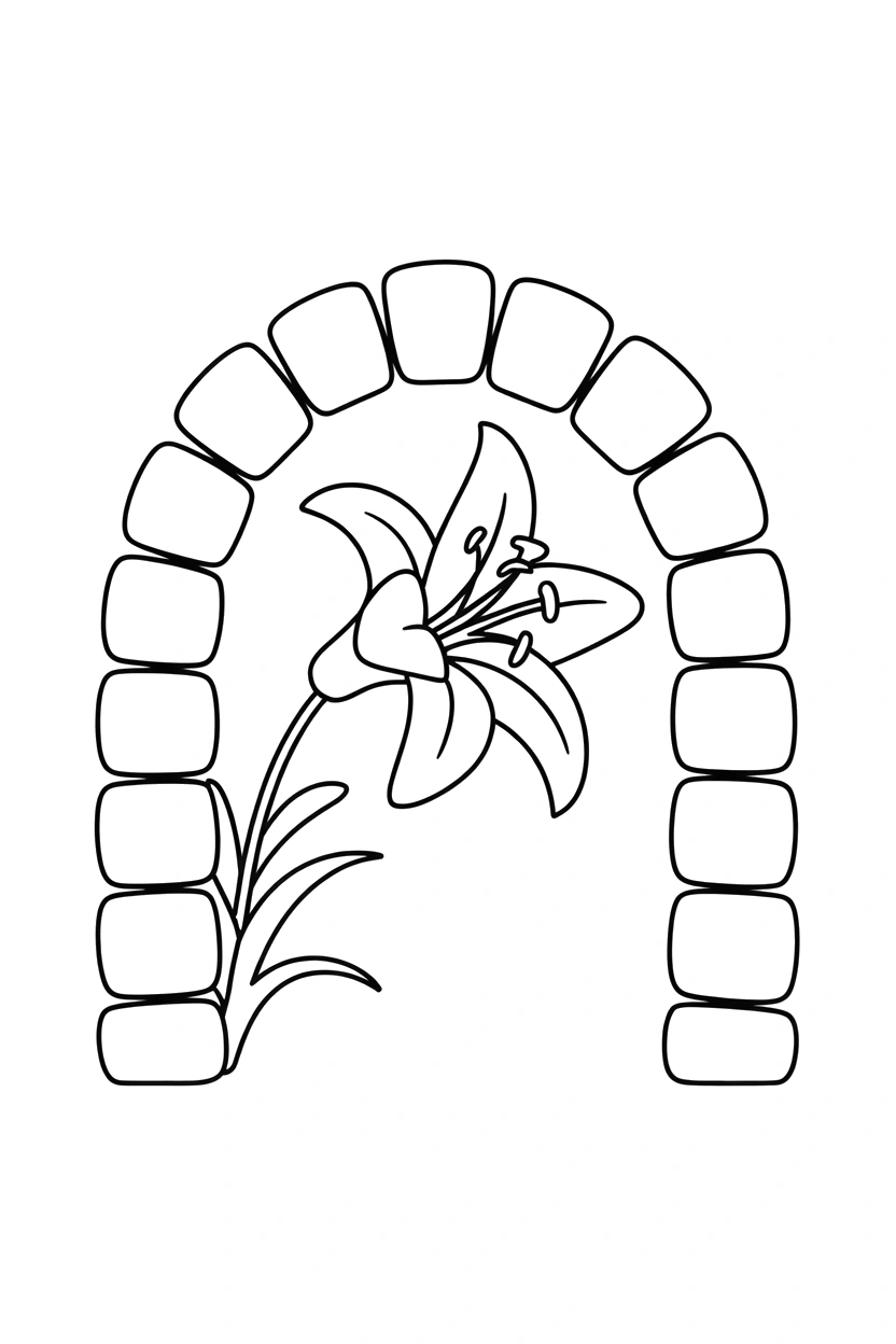 leaning lily arch coloring pages leaning lily arch coloring pages