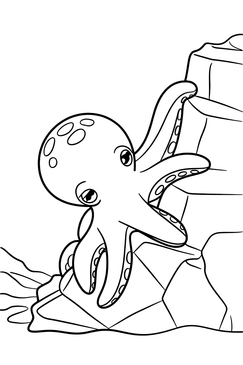 leaning octopus jagged rock printable sheet leaning octopus jagged rock printable sheet