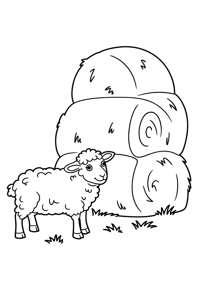leaning sheep hay bales coloring pages leaning sheep hay bales coloring pages