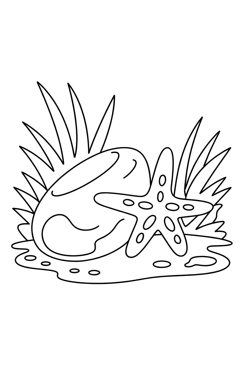 leaning starfish boulder grass drawing leaning starfish boulder grass drawing