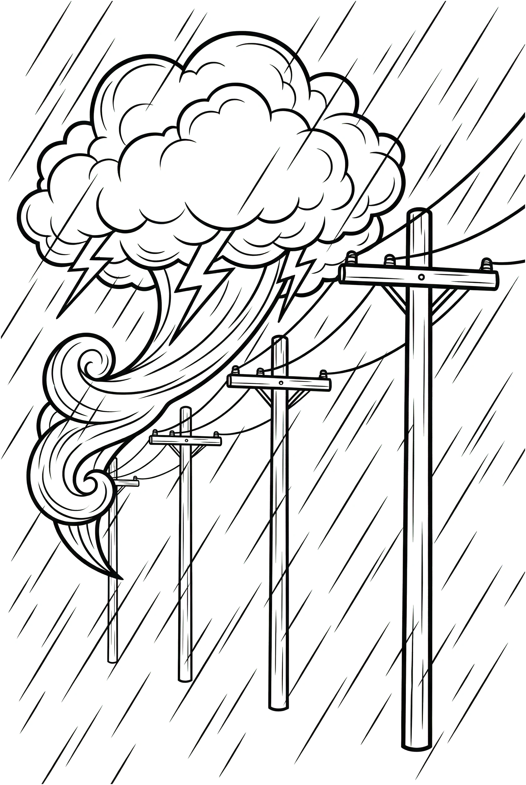 leaning storm power lines drawing leaning storm power lines drawing