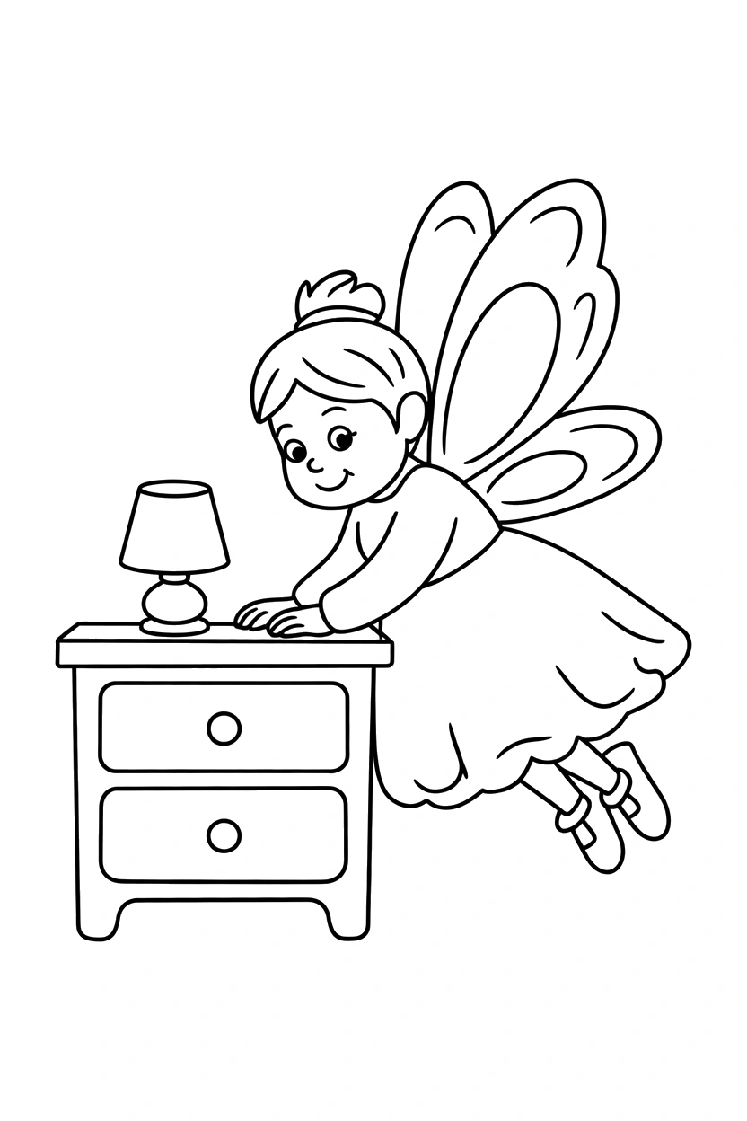 leaning tooth fairy nightstand lamp printable sheet