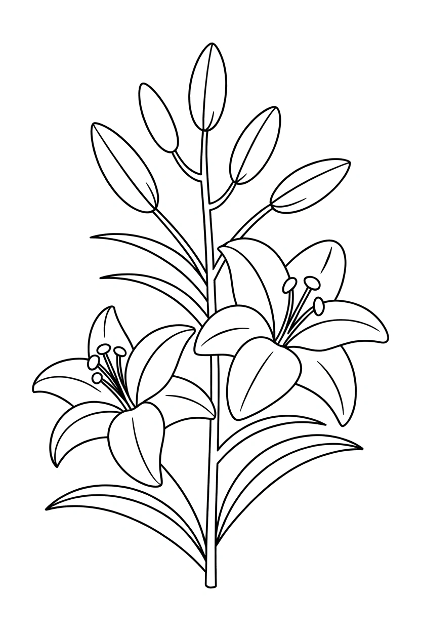 lily climbing stem coloring pages lily climbing stem coloring pages
