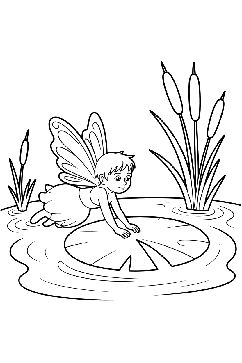 lily pad pond cattails coloring pages